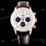 JF Factory Breitling Navitimer 43mm Watch Rose Gold White Dial